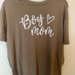 Boy Mom Graphic Tee - Brown